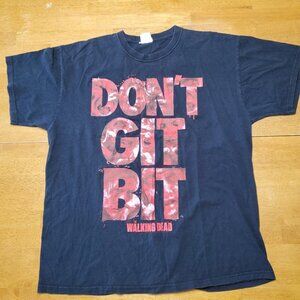 The Walking Dead Men's Shirt XL Don't Git Bit Zombie Vintage Rick Grimes AMC